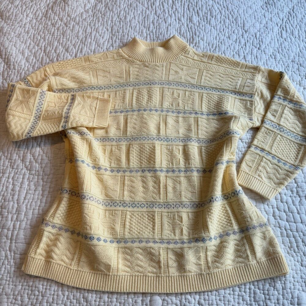 VTG Basic Editions Chunky Knit Grandma Cottage Core Sweater Women's M Pastel